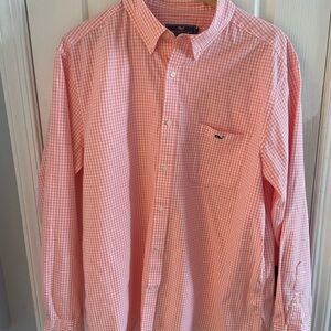 Vineyard Vines Men's Pink Checkered Dress Shirt